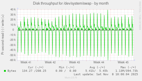 Disk throughput for /dev/system/swap